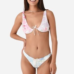 NEW LoveShackFancy Kinney Bikini Top and Bottom - Rainbow Clouds